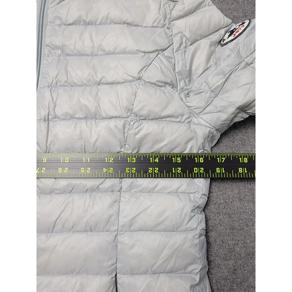 JOTT Women's Lightweight Down‎ Puffer Jacket Gray Zip Front Packable